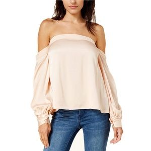NWT 1.STATE Nordstrom Off the Shoulder Satin Top